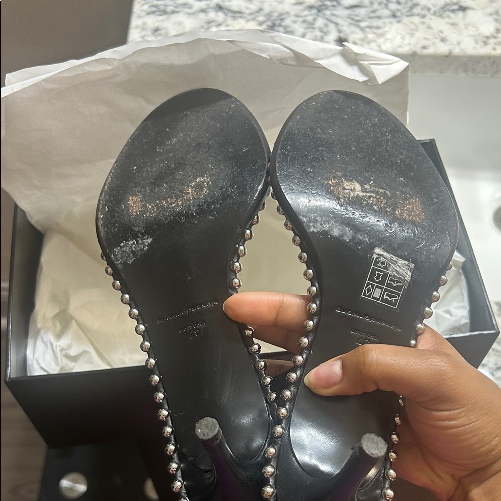 Alexander Wang Black Sandals with Clear and Silver Accents - Picture 4 of 5